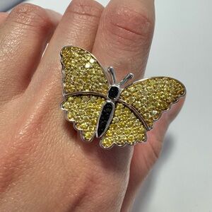 Gold Butterfly Sterling Silver Ring